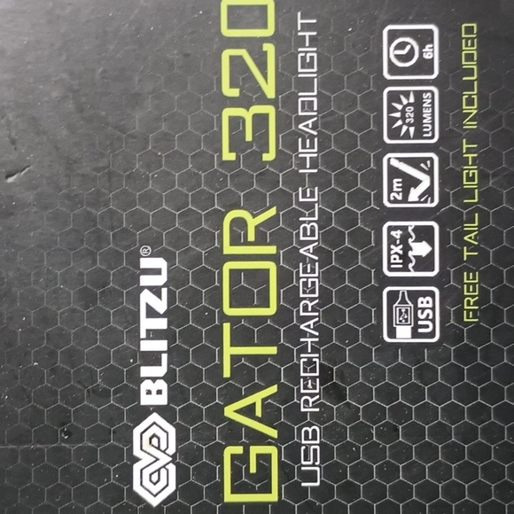 Blitzu- Rechargeable Bike Lights Gator 320 NWT NIB Headlight & Taillight - Picture 2 of 8
